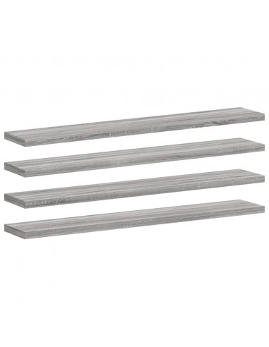Mensole Parete 4pz Grigio Sonoma 60x10x1,5cm Legno Multistrato