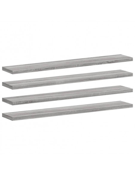 Mensole Parete 4pz Grigio Sonoma 60x10x1,5cm Legno Multistrato