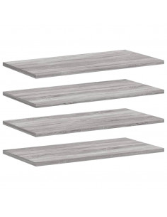 Mensole Parete 4pz Grigio Sonoma 60x20x1,5cm Legno Multistrato 2