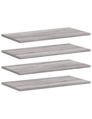 Mensole Parete 4pz Grigio Sonoma 60x20x1,5cm Legno Multistrato