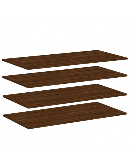 Mensole Parete 4pz Rovere Marrone 100x50x1,5 Legno Multistrato