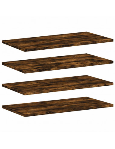 Mensole Parete 4pz Rovere Fumo 60x30x1,5 cm Legno Multistrato