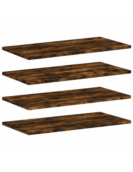 Mensole Parete 4pz Rovere Fumo 60x30x1,5 cm Legno Multistrato