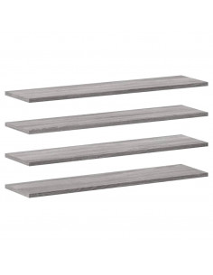 Mensole Parete 4pz Grigio Sonoma 80x20x1,5cm Legno Multistrato 2