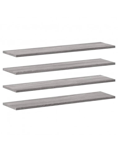 Mensole Parete 4pz Grigio Sonoma 80x20x1,5cm Legno Multistrato