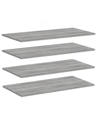 Mensole Parete 4pz Grigio Sonoma 80x40x1,5cm Legno Multistrato