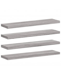 Mensole Parete 4pz Grigio Sonoma 40x10x1,5cm Legno Multistrato 2