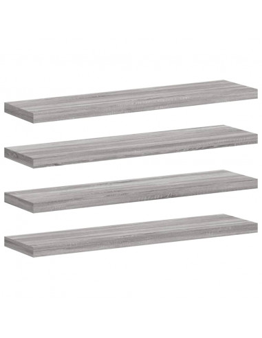 Mensole Parete 4pz Grigio Sonoma 40x10x1,5cm Legno Multistrato