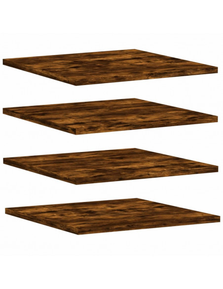 Mensole Parete 4pz Rovere Fumo 40x40x1,5 cm Legno Multistrato