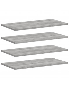 Mensole Parete 4pz Grigio Sonoma 60x30x1,5cm Legno Multistrato 2