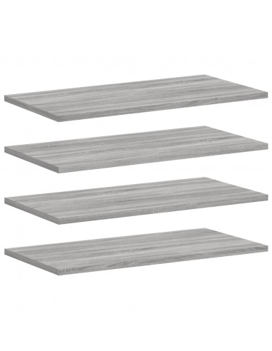 Mensole Parete 4pz Grigio Sonoma 60x30x1,5cm Legno Multistrato