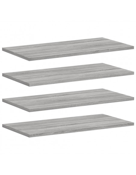 Mensole Parete 4pz Grigio Sonoma 60x30x1,5cm Legno Multistrato