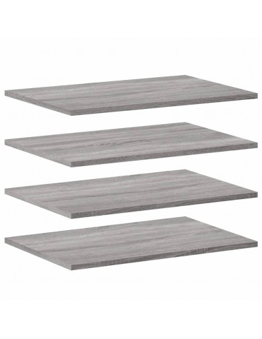 Mensole Parete 4pz Grigio Sonoma 60x40x1,5 cm Legno Multistrato
