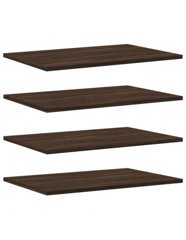 Mensole Parete 4pz Rovere Marrone 60x40x1,5cm Legno Multistrato