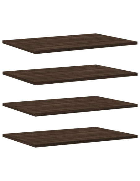 Mensole Parete 4pz Rovere Marrone 60x40x1,5cm Legno Multistrato