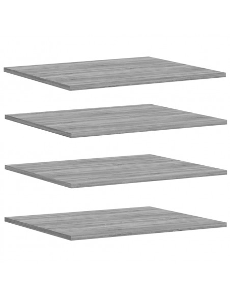 Mensole Parete 4pz Grigio Sonoma 60x50x1,5cm Legno Multistrato