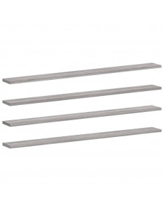 Mensole Parete 4pz Grigio Sonoma 100x10x1,5cm Legno Multistrato 2