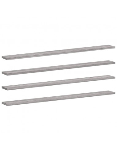 Mensole Parete 4pz Grigio Sonoma 100x10x1,5cm Legno Multistrato