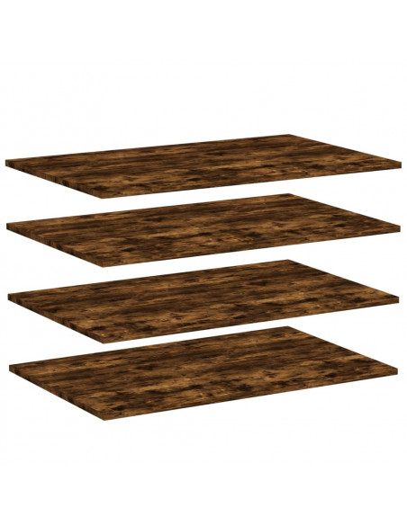 Mensole Parete 4pz Rovere Fumo 80x50x1,5 cm Legno Multistrato