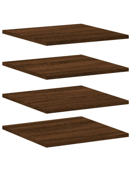 Mensole Parete 4pz Rovere Marrone 40x40x1,5cm Legno Multistrato