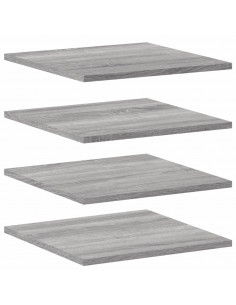 Mensole Parete 4pz Grigio Sonoma 40x40x1,5cm Legno Multistrato 2