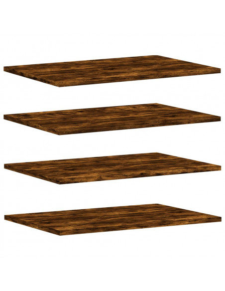 Mensole Parete 4pz Rovere Fumo 60x40x1,5 cm Legno Multistrato