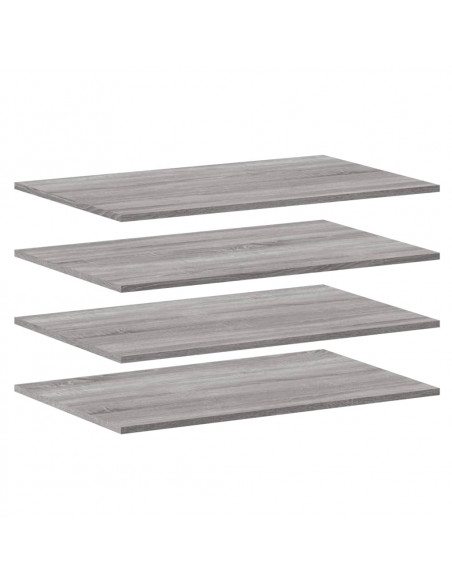 Mensole Parete 4pz Grigio Sonoma 80x50x1,5cm Legno Multistrato