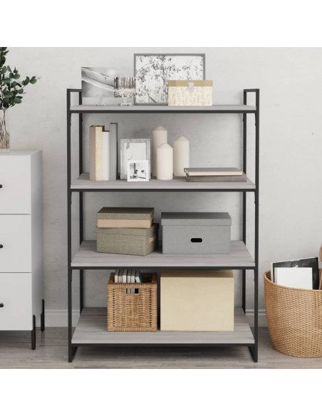 Mensole Parete 4pz Grigio Sonoma 80x50x1,5cm Legno Multistrato