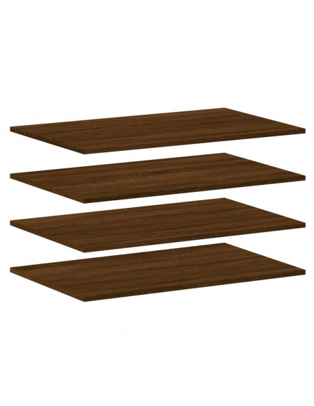 Mensole Parete 4pz Rovere Marrone 80x50x1,5cm Legno Multistrato