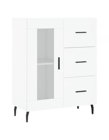 Credenza Bianca 69,5x34x180 cm in Legno Multistrato