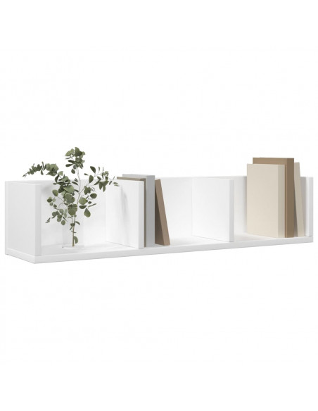 Mobili da Parete 2 pz Bianchi 75x18x16,5 cm Legno Multistrato