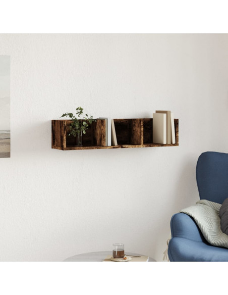 Armadietto a Muro Rovere Fumo 75x18x16,5cm in Legno Multistrato