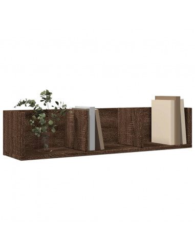 Mobili Parete 2pz Rovere Marrone 75x18x16,5cm Legno Multistrato