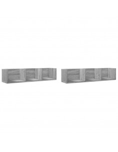Mobili Parete 2 pz Grigio Sonoma 75x18x16,5 cm in Multistrato 2