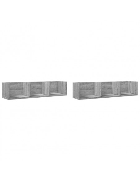 Mobili Parete 2 pz Grigio Sonoma 75x18x16,5 cm in Multistrato