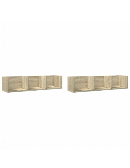 Mobili Parete 2 pz Rovere Sonoma 75x18x16,5cm Legno Multistrato