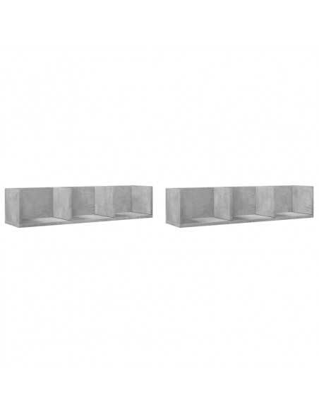 Mobili Parete 2 pz Grigio Cemento 75x18x16,5 cm in Multistrato