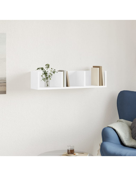 Armadietto a Muro Bianco 75x18x16,5 cm in Legno Multistrato
