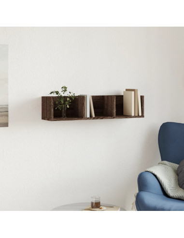 Armadietto a Muro Rovere Marrone 75x18x16,5cm Legno Multistrato