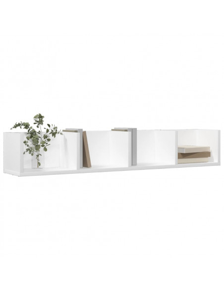 Mobili da Parete 2 pz Bianchi 99x18x16,5 cm Legno Multistrato