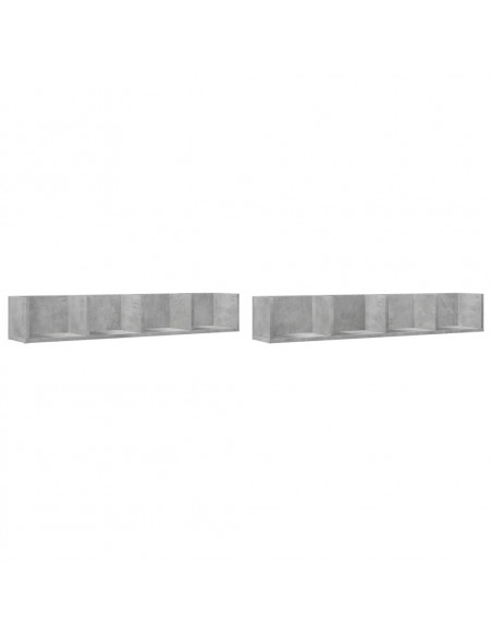 Mobili Parete 2 pz Grigio Cemento 99x18x16,5 cm in Multistrato