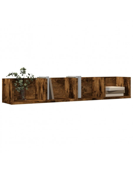 Armadietto a Muro Rovere Fumo 99x18x16,5cm in Legno Multistrato