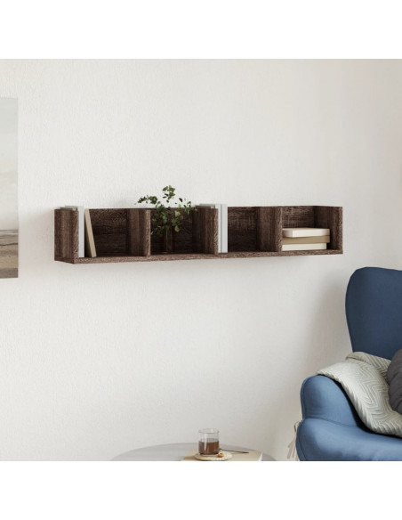 Armadietto a Muro Rovere Marrone 99x18x16,5cm Legno Multistrato