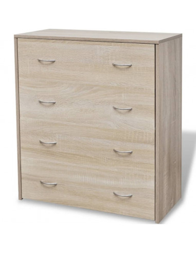 Credenza con 4 Cassetti 60x30,5x71 cm Colore Rovere