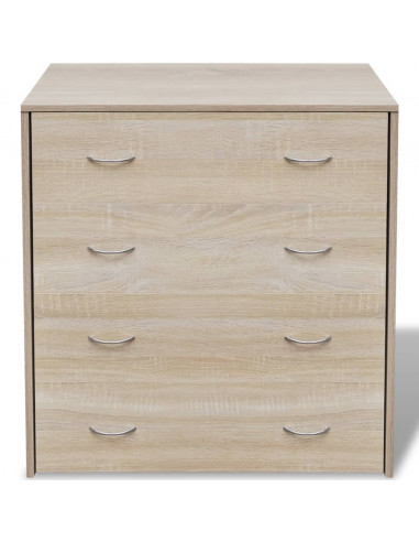 Credenza con 4 Cassetti 60x30,5x71 cm Colore Rovere