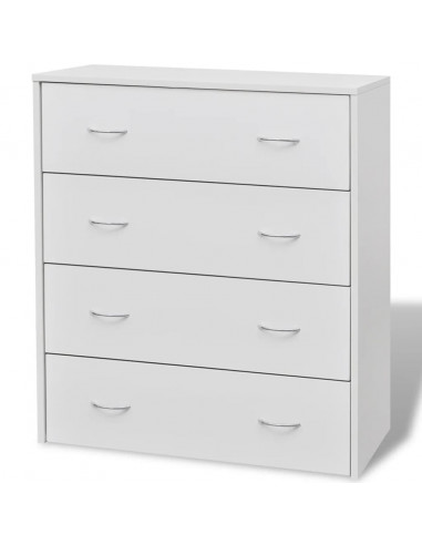 Credenza con 4 Cassetti 60x30,5x71 cm Bianca