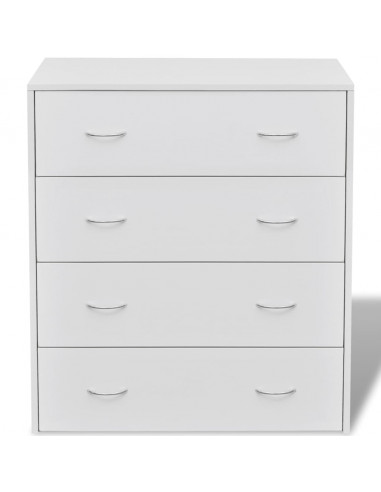 Credenza con 4 Cassetti 60x30,5x71 cm Bianca