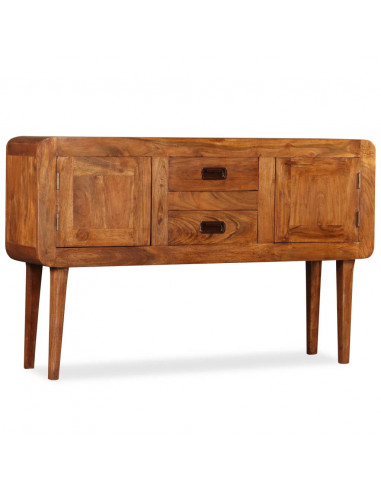 Credenza in Legno Massello con Finitura Ambra 120x30x75 cm