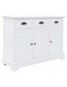 Credenza con 3 Ante in MDF e Legno di Pino 105x35x77,5 cm 2