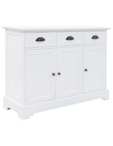 Credenza con 3 Ante in MDF e Legno di Pino 105x35x77,5 cm